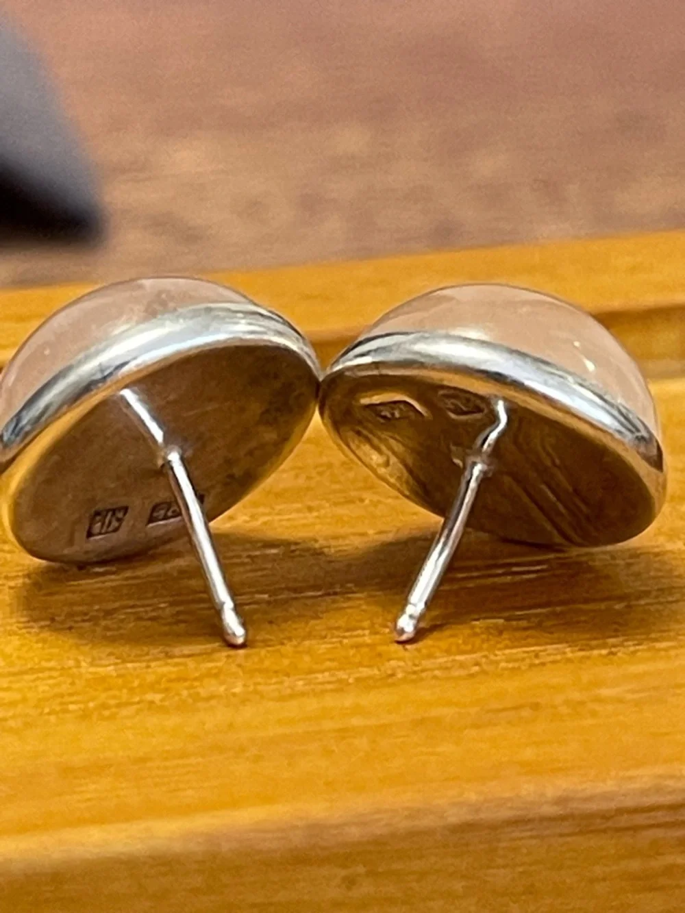 Sterling Silver Rose Quartz Stud Earrings - Pale Pink